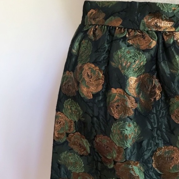 J.Crew Special Collection Women’s Metallic Floral Brocade A-Line Skirt - Picture 7 of 9